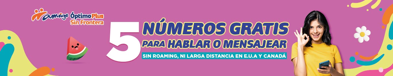 Con Amigo Óptimo Plus Sin Frontera comunicarte en E.U.A  en esta primavera con amigo optimo plus disfruta de cinco numeros gratis para hablar