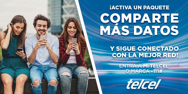 conoce y activa los paquetes mas datos y comparte con hasta 10 beneficiarios con telcel