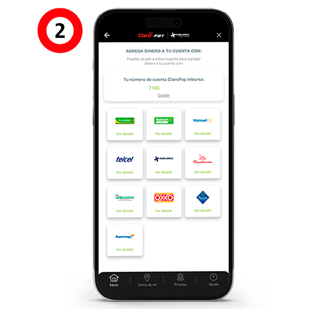 ingresa fondos en efectivo a tu cuenta claro pay creada en establecimientos varios